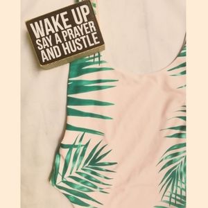 Aerie Palm Leaf One Piece Swimsuit Small NWT